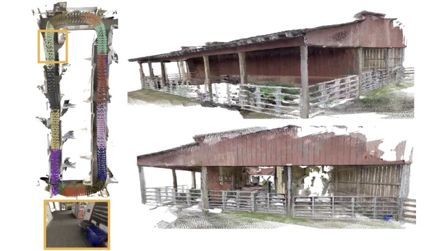 Dense scene reconstruction from VGGT-SLAM.